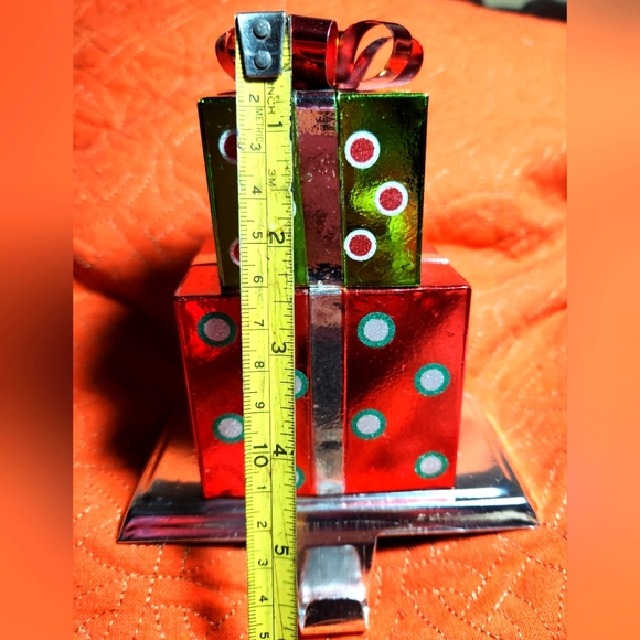 Holiday presents ,stocking hook/ holder for mantle /shelf, metal weighted heavy - Picture 8 of 14